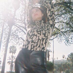 Rachel Comey Acute Rib-knit Turtleneck Black and White